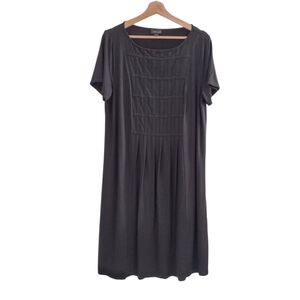 J. Jill Wearever Collection Pleated Short Sleeve Dress Tall Length